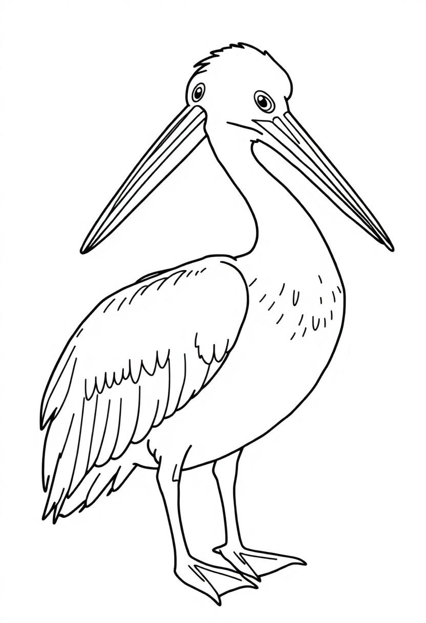 Pelican coloring page, free printable