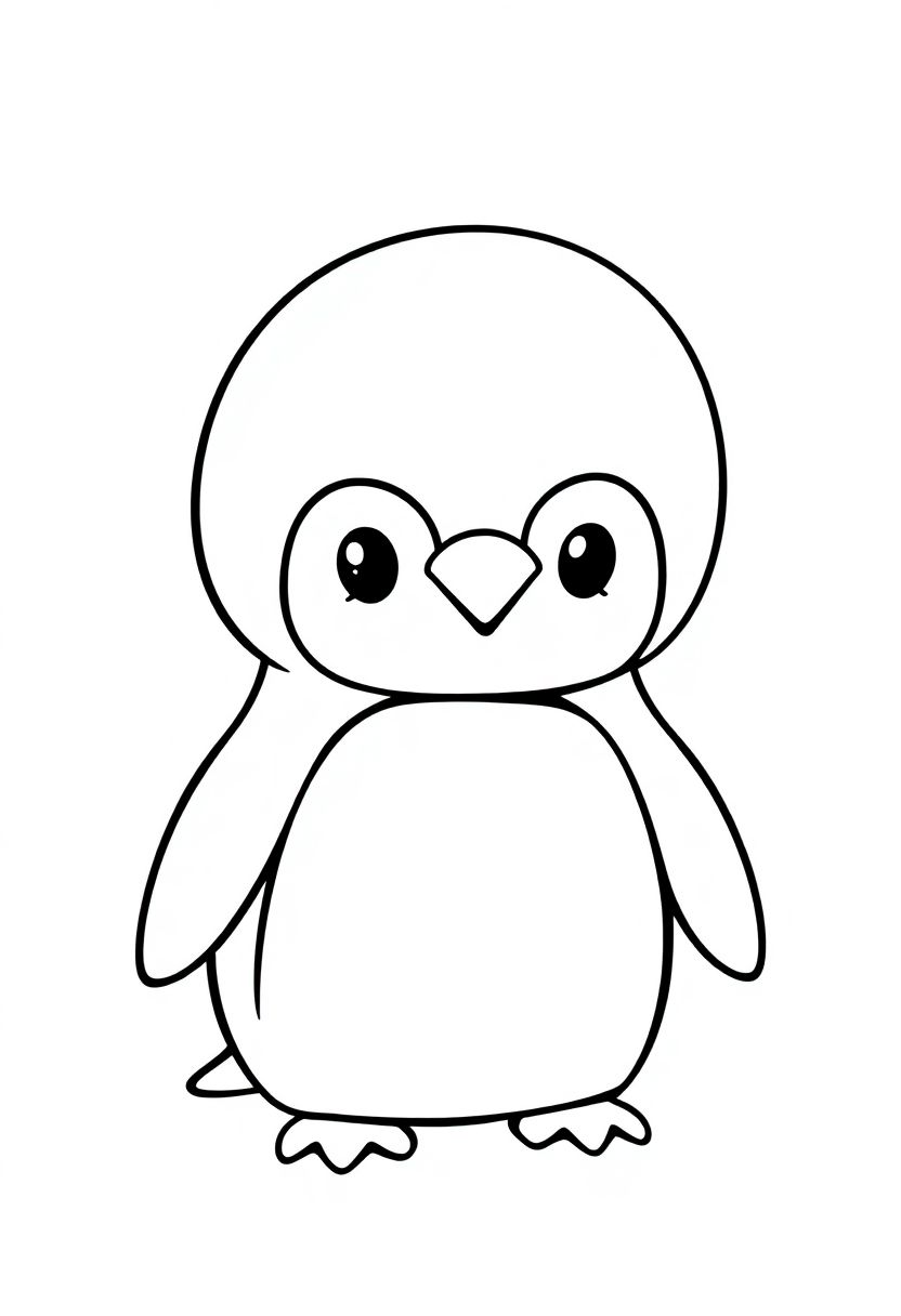 Penguin coloring page, free printable