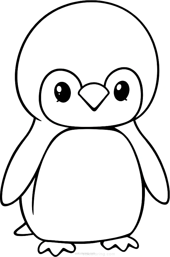 Penguin coloring page for kids