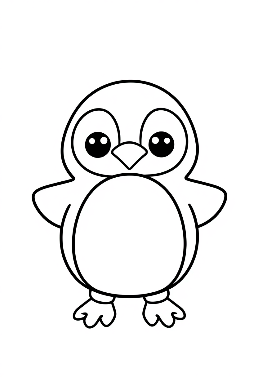 Penguin coloring page, free printable