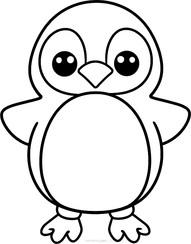 Penguin coloring page for kids