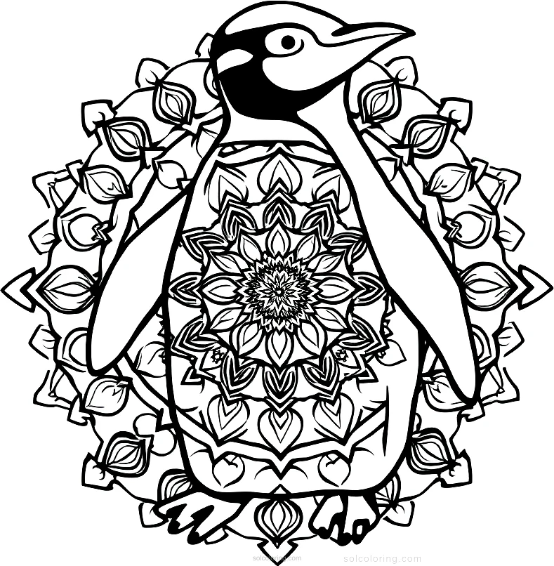 Penguin coloring page for kids