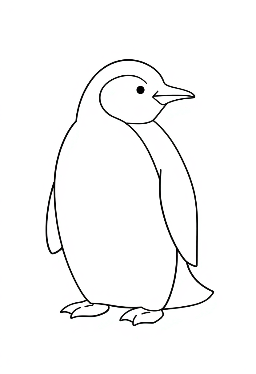 Penguin coloring page, free printable