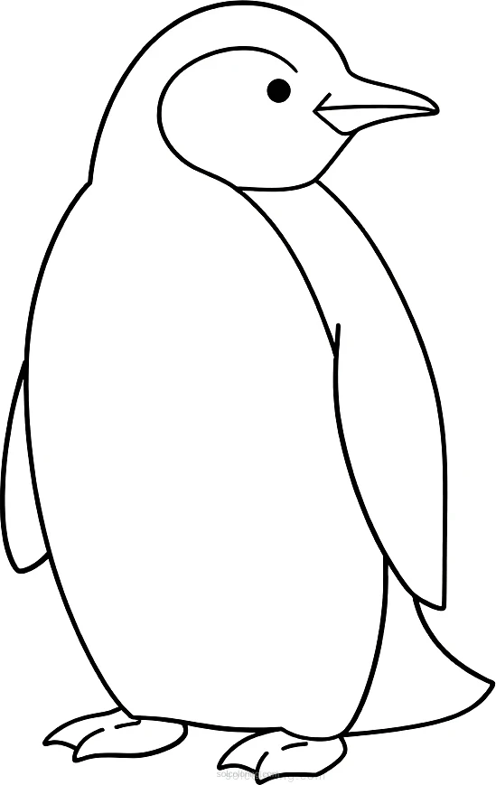 Penguin coloring page for kids