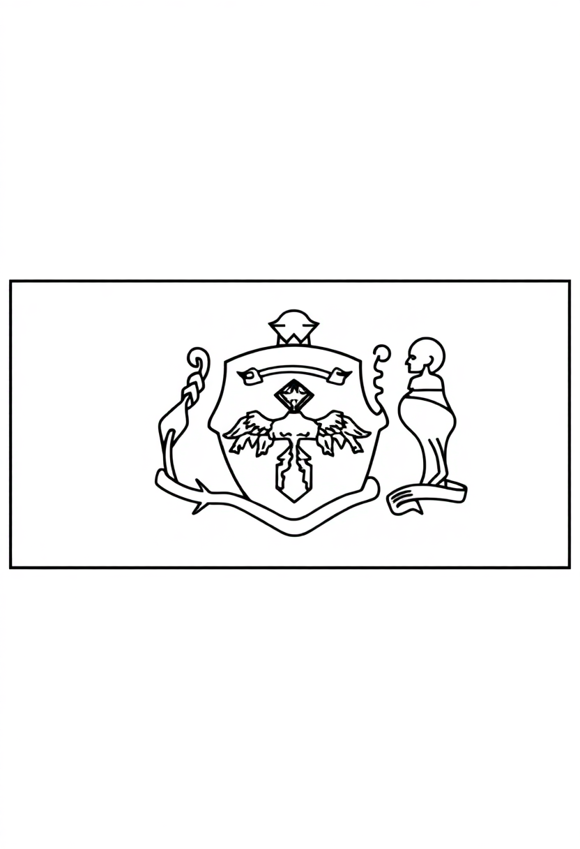 Pennsylvania State Flag coloring page, free printable