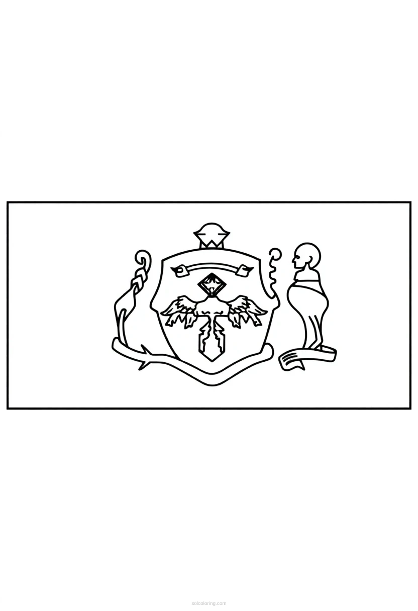 Pennsylvania State Flag coloring page for kids