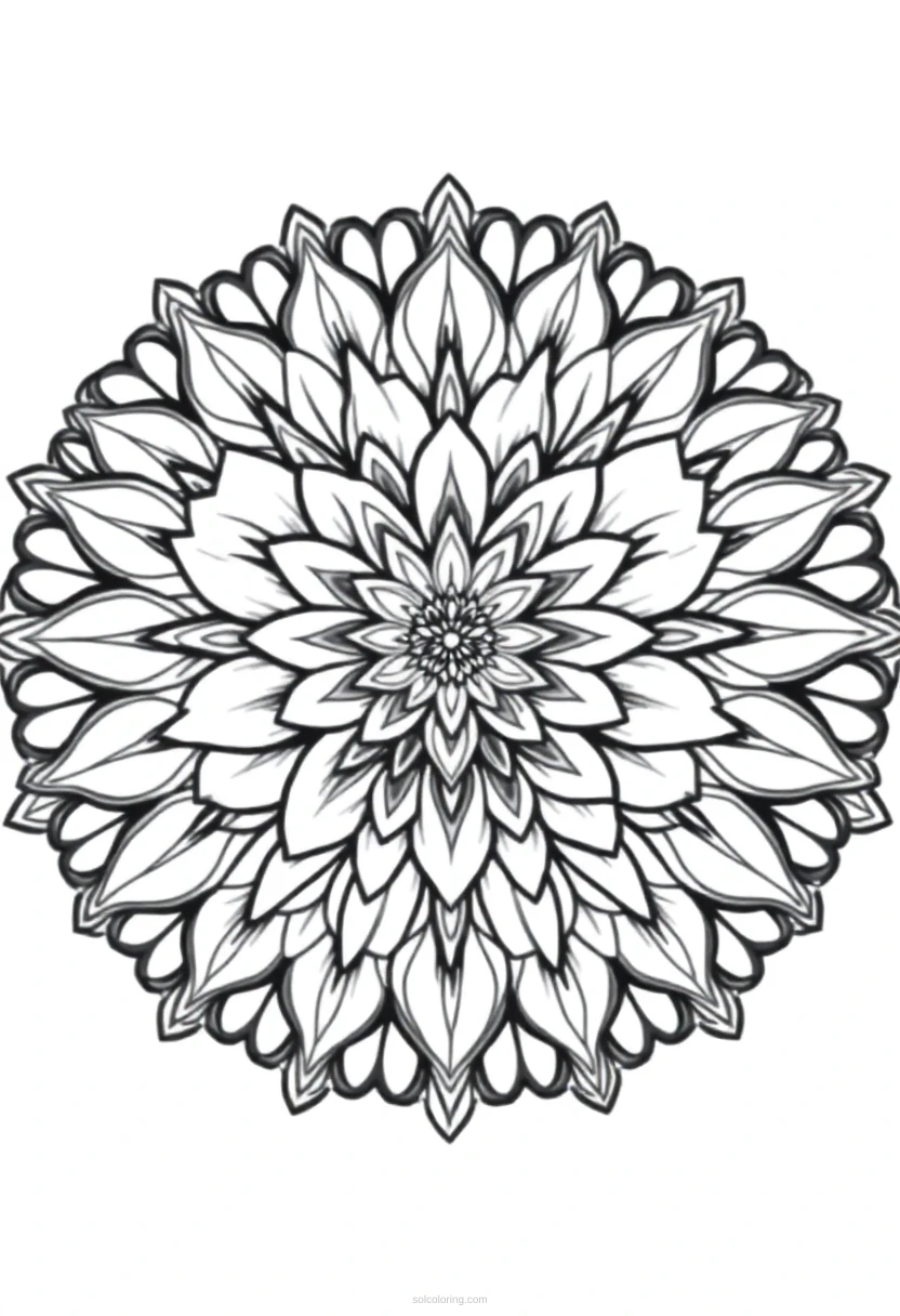 Peony coloring page for kids