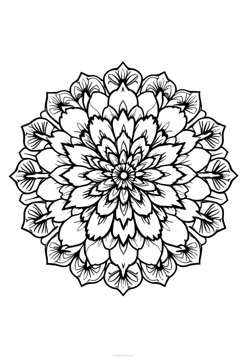 Peony coloring page for kids