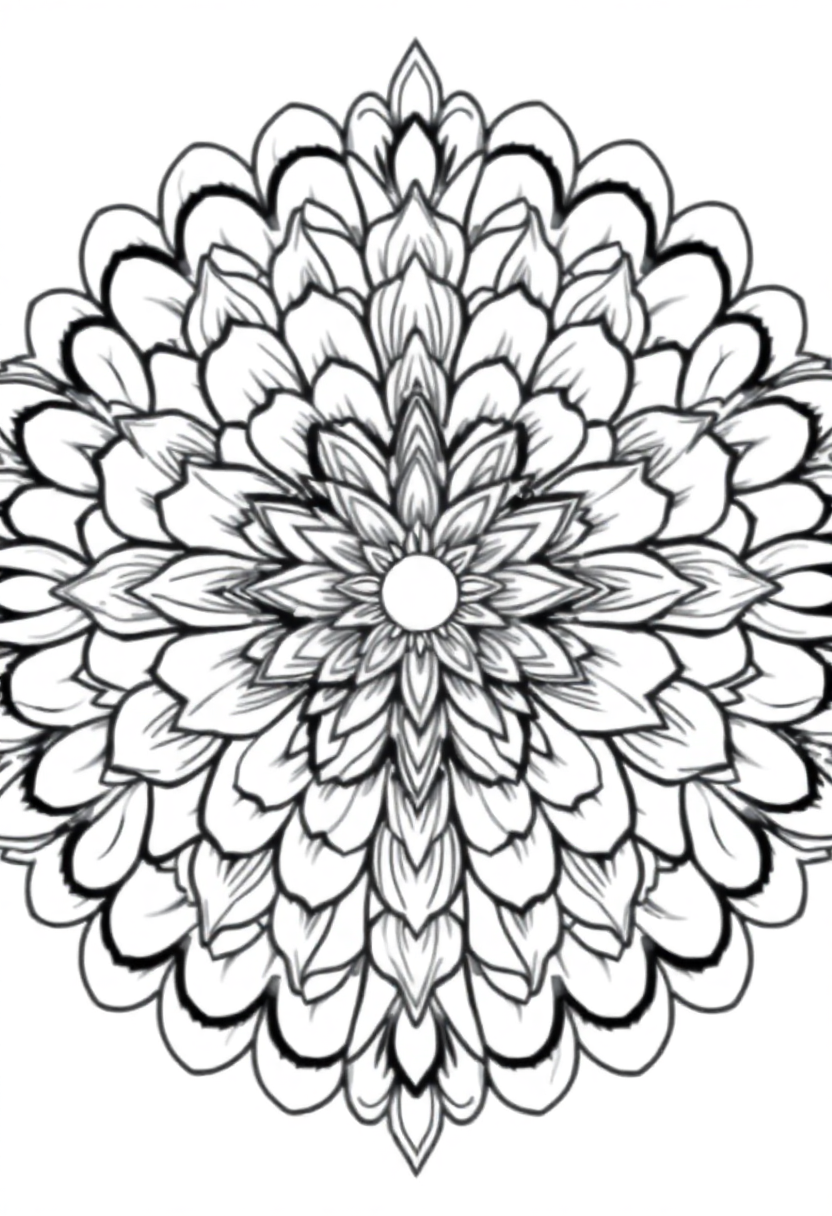 Peony coloring page, free printable