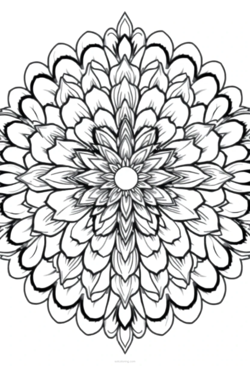 Peony coloring page for kids