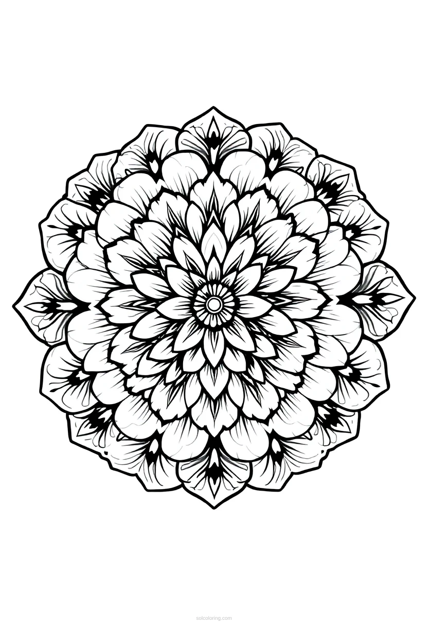 Peony coloring page for kids