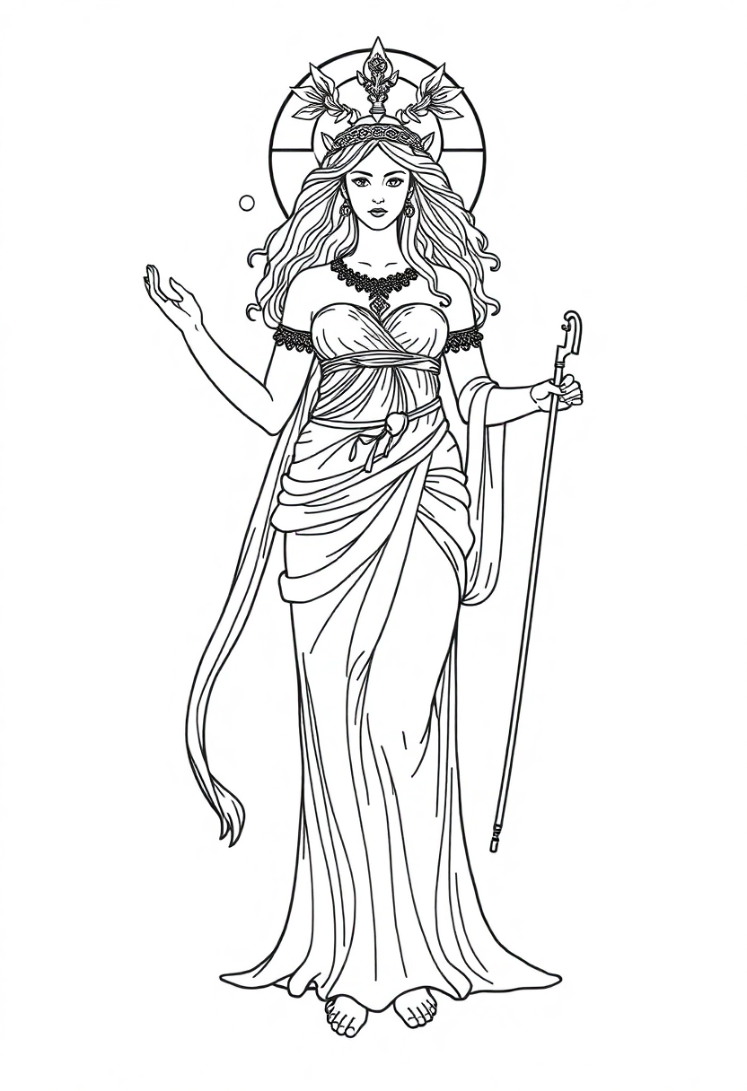Persephone Spring Goddess coloring pages