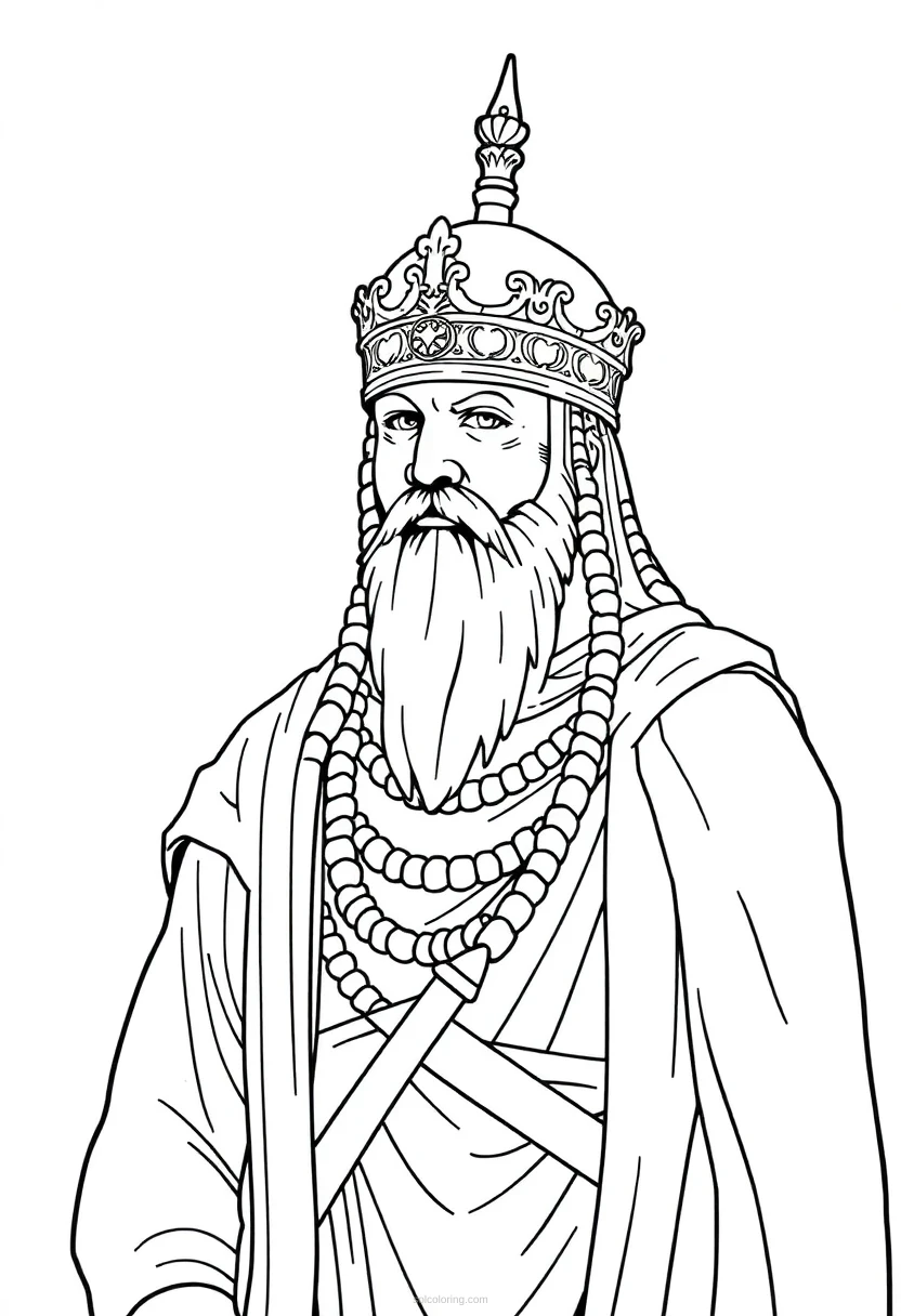 Persian Immortal Guard coloring page for kids