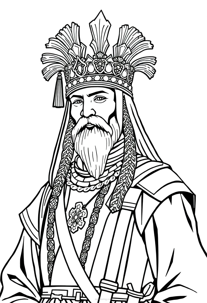 Persian Immortal Guard coloring page for kids