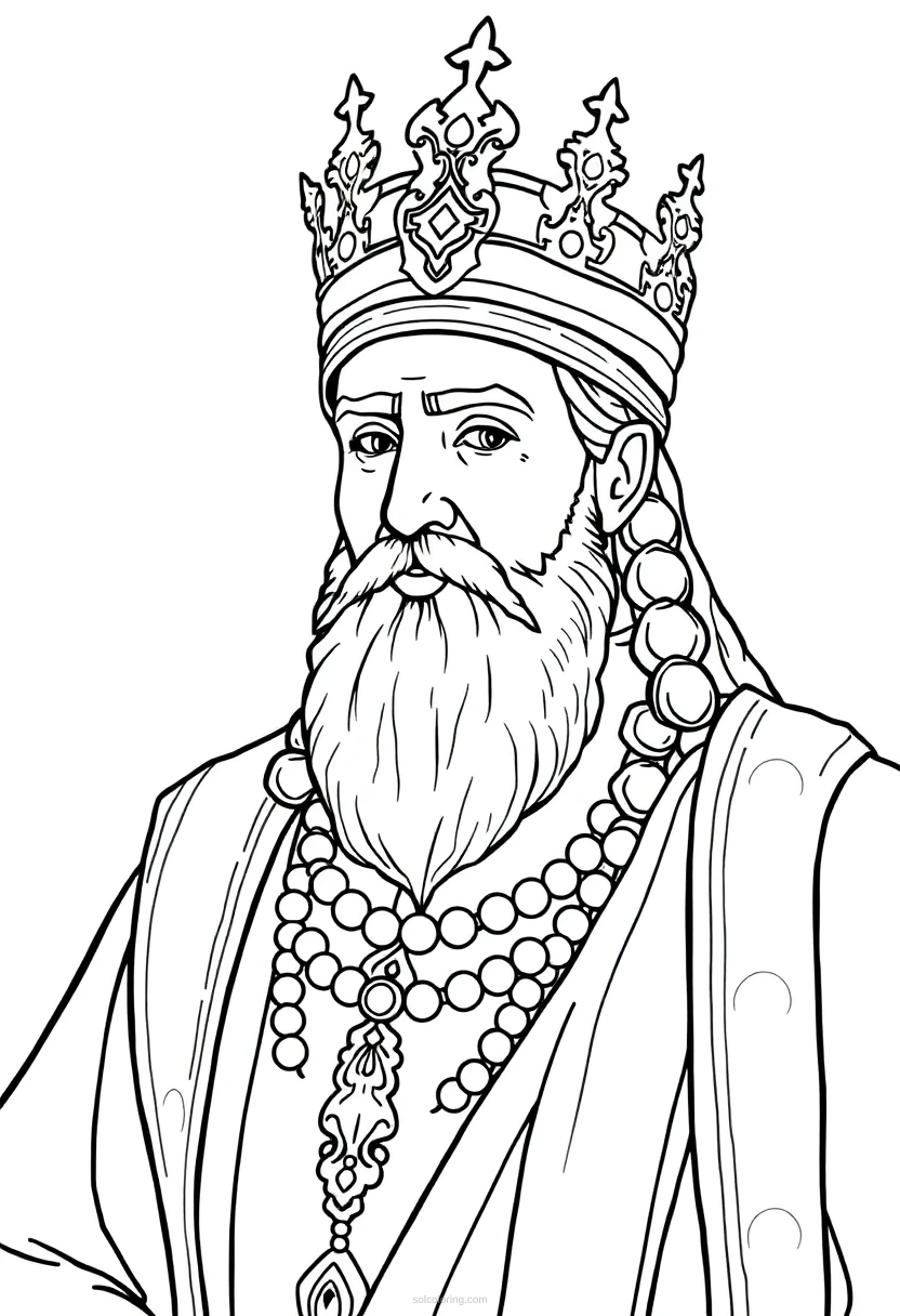 Persian Shah coloring page for kids