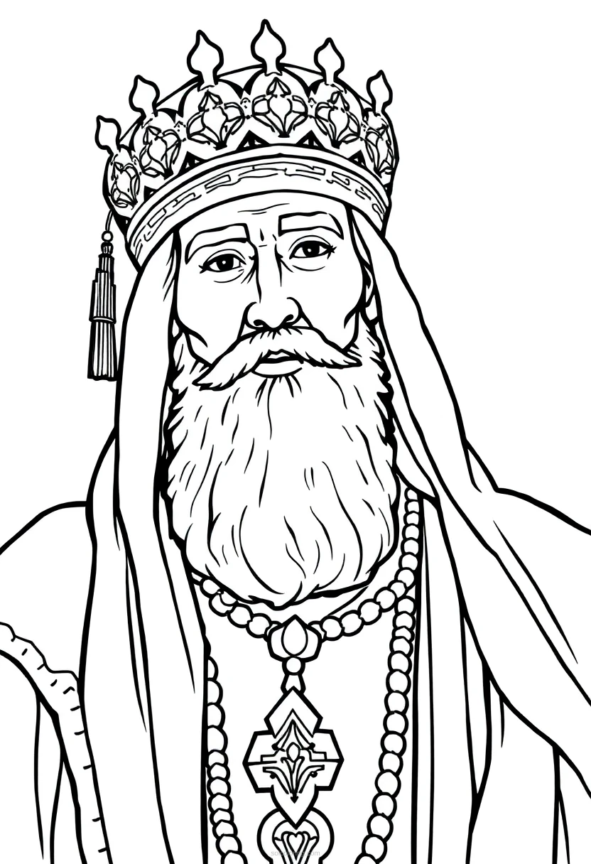 Persian Shah coloring page for kids