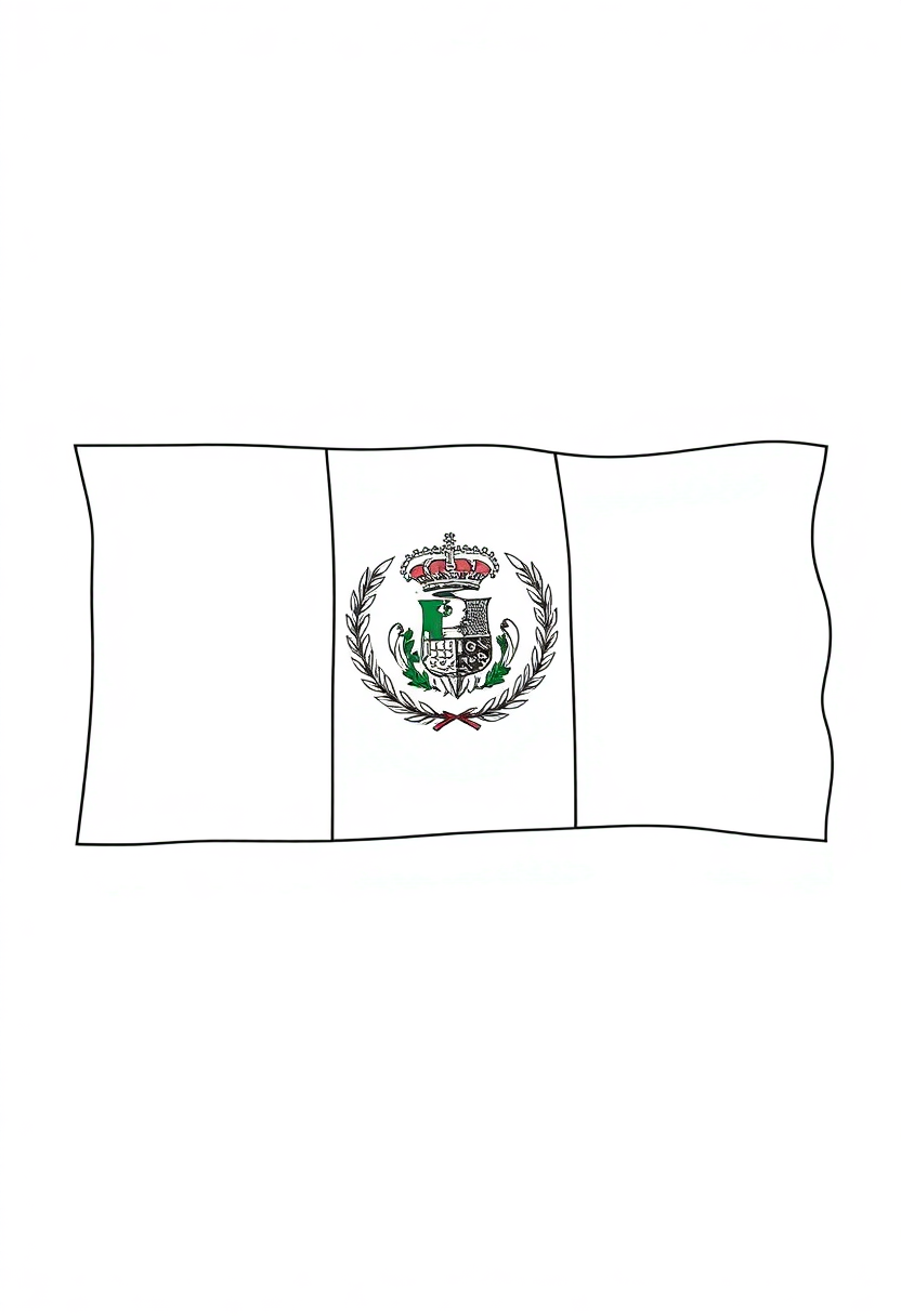 Peruvian Flag coloring page, free printable