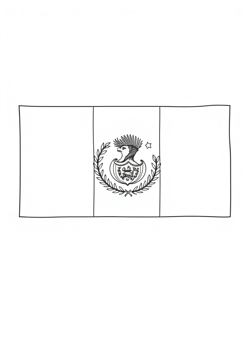 Peruvian Flag coloring page, free printable