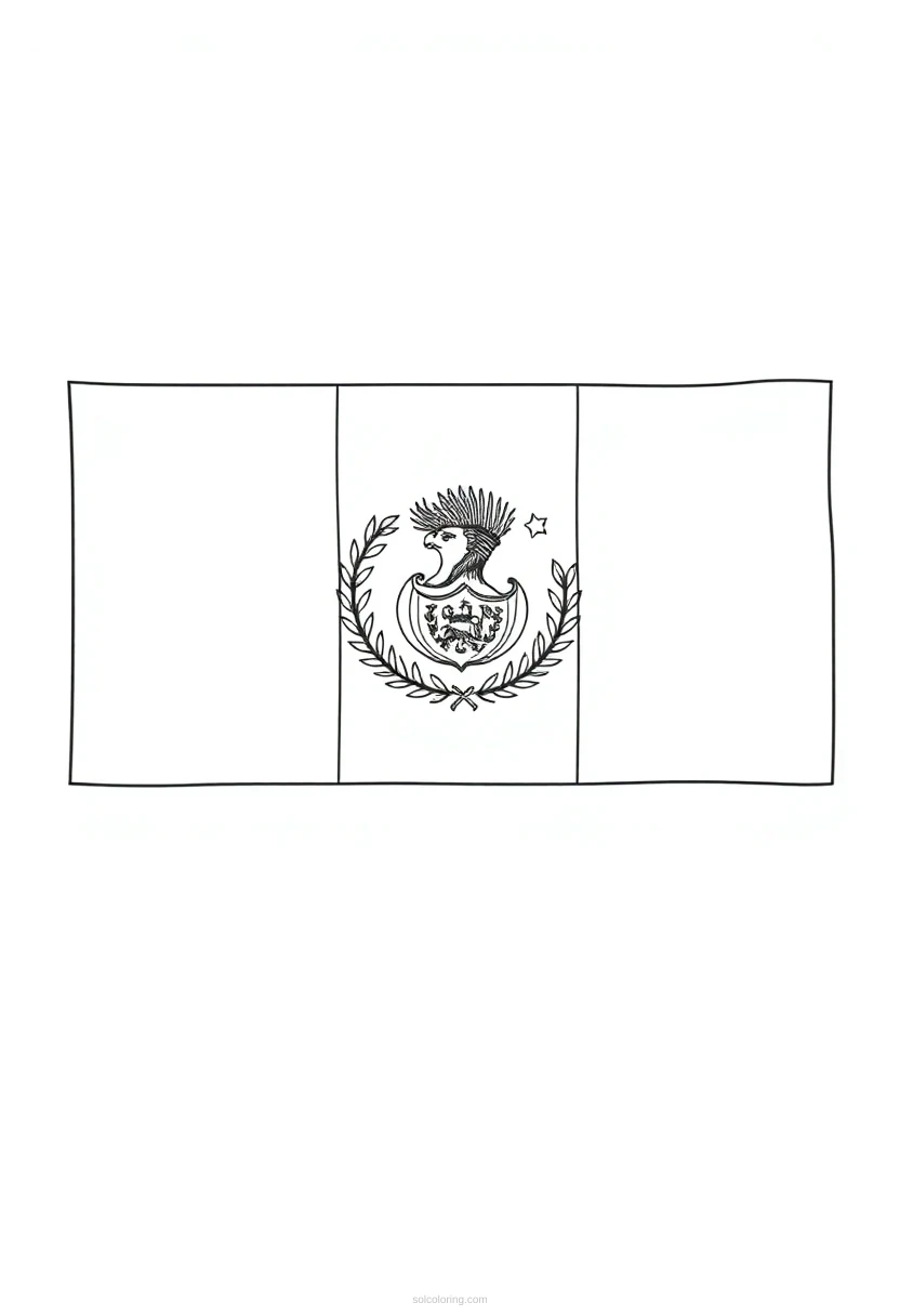 Peruvian Flag coloring page for kids