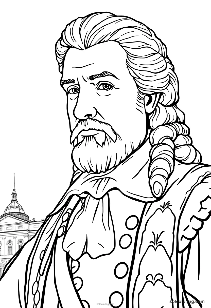 Peter The Great Building St Petersburg coloring pages