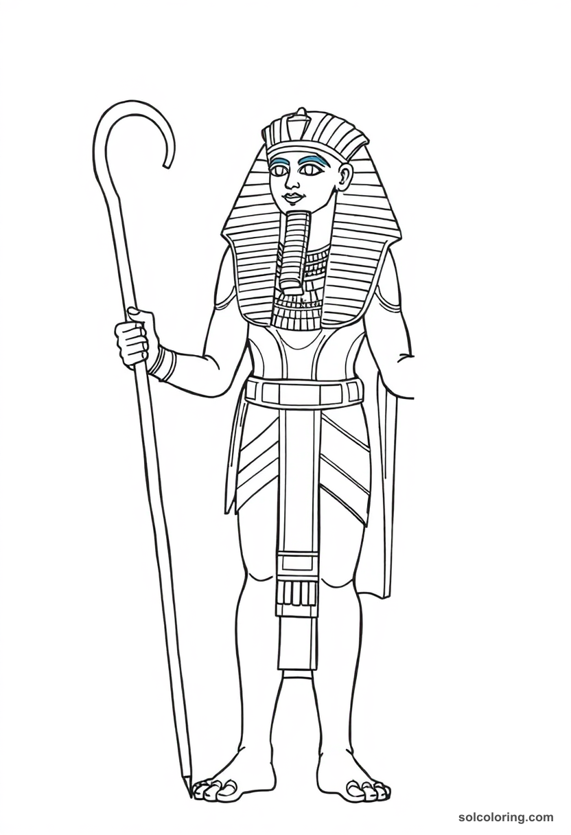 Pharaoh Khufu Holding the Crook and Flail
