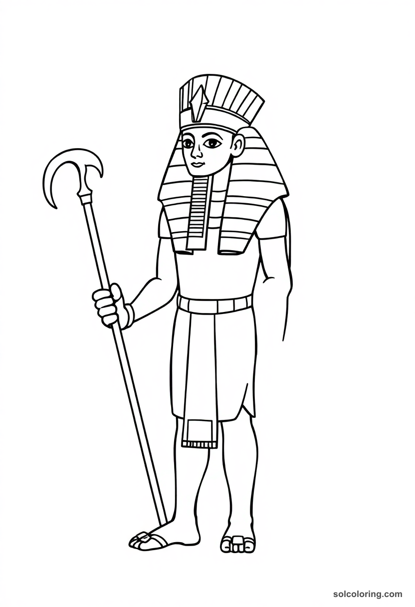 Simple Pharaoh Khufu Holding the Crook and Flail