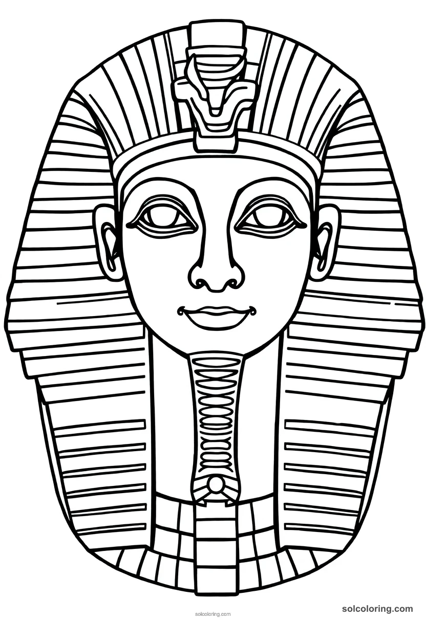 Pharaoh Tutankhamun S Golden Death Mask coloring pages