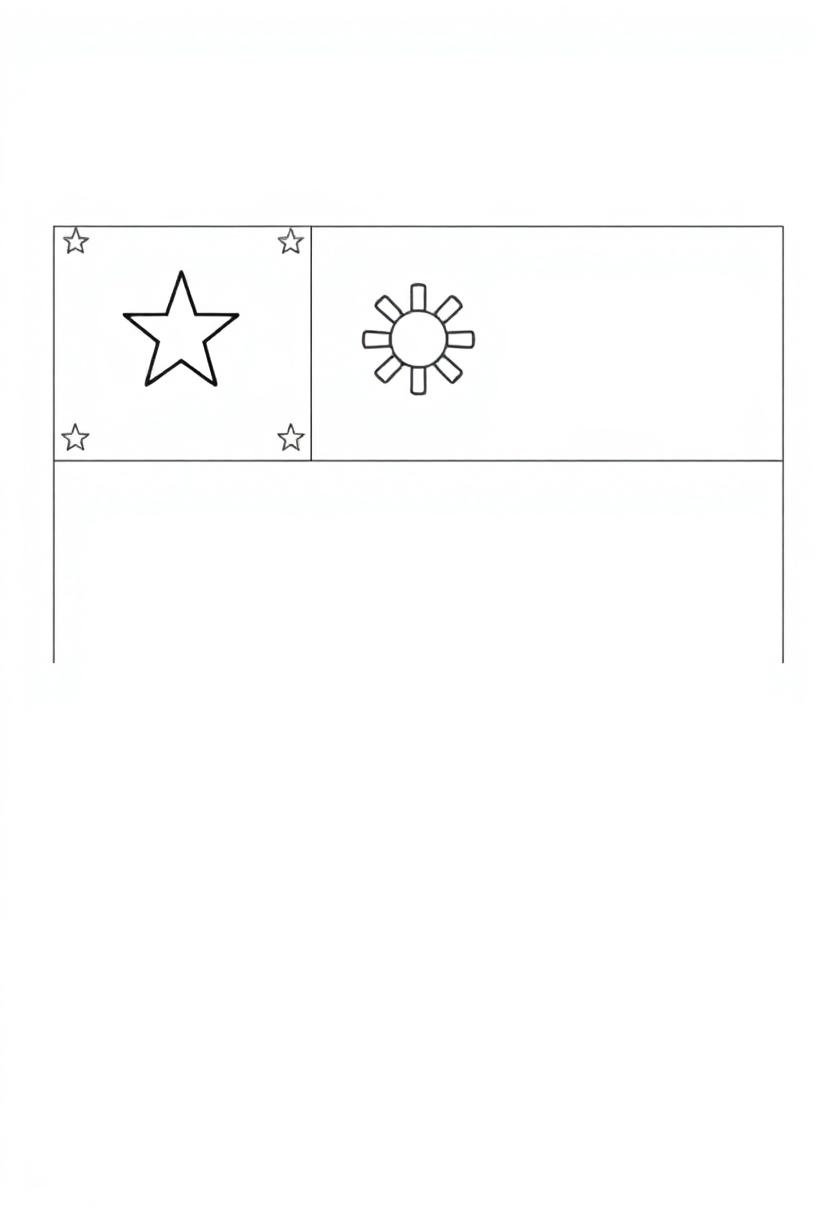 Philippine Flag coloring page, free printable