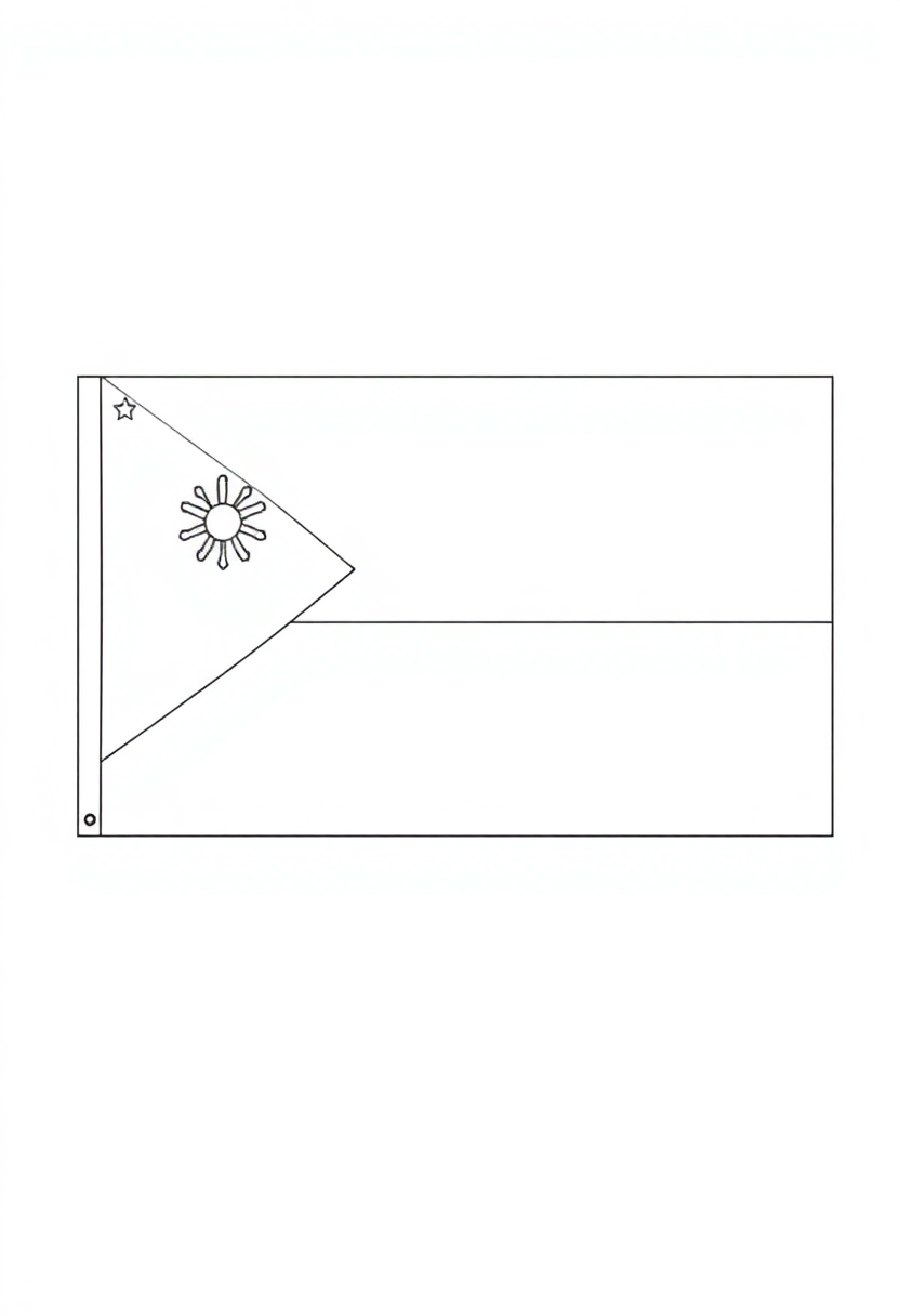 Philippine Flag coloring page, free printable