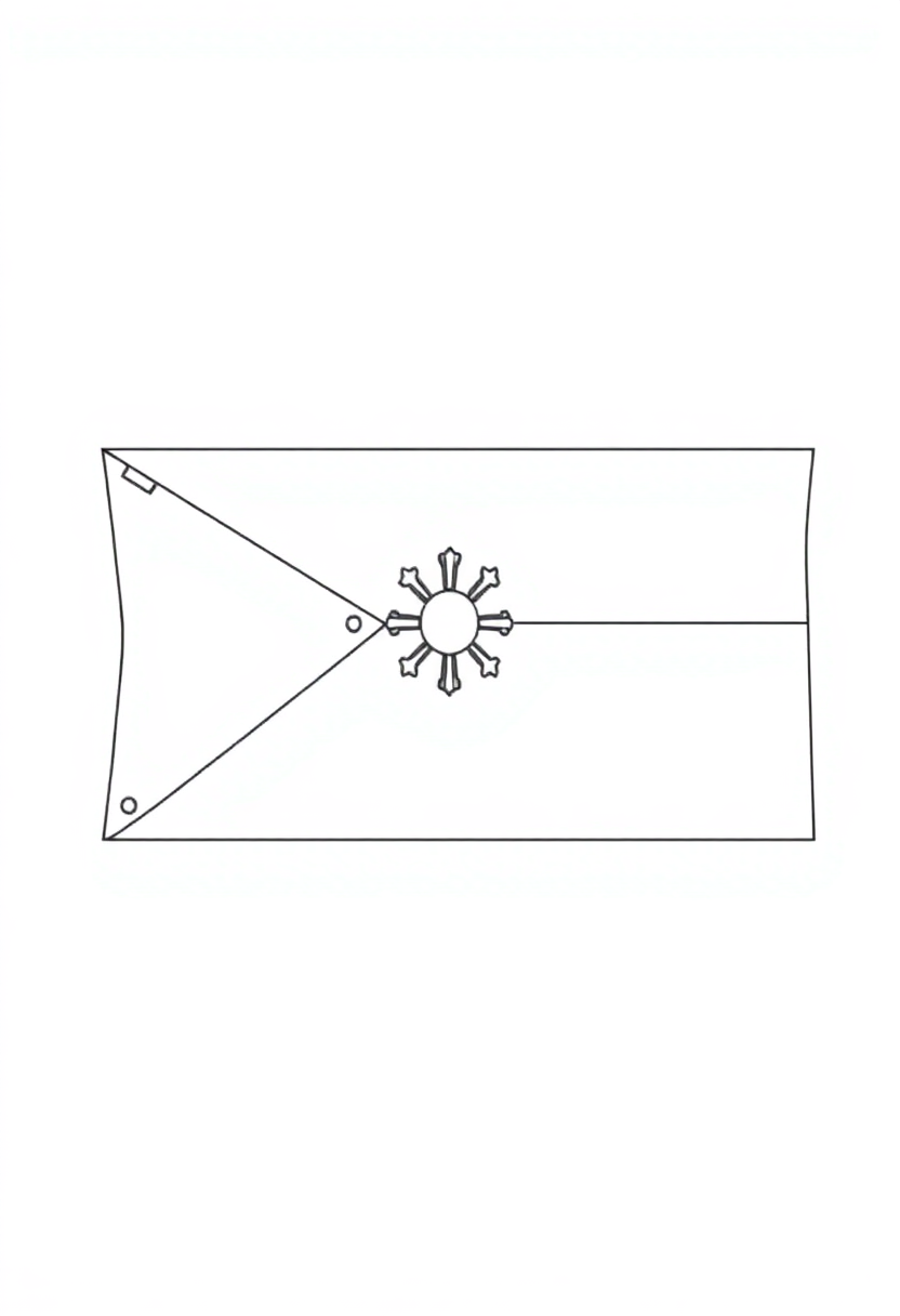 Philippine Flag coloring page, free printable