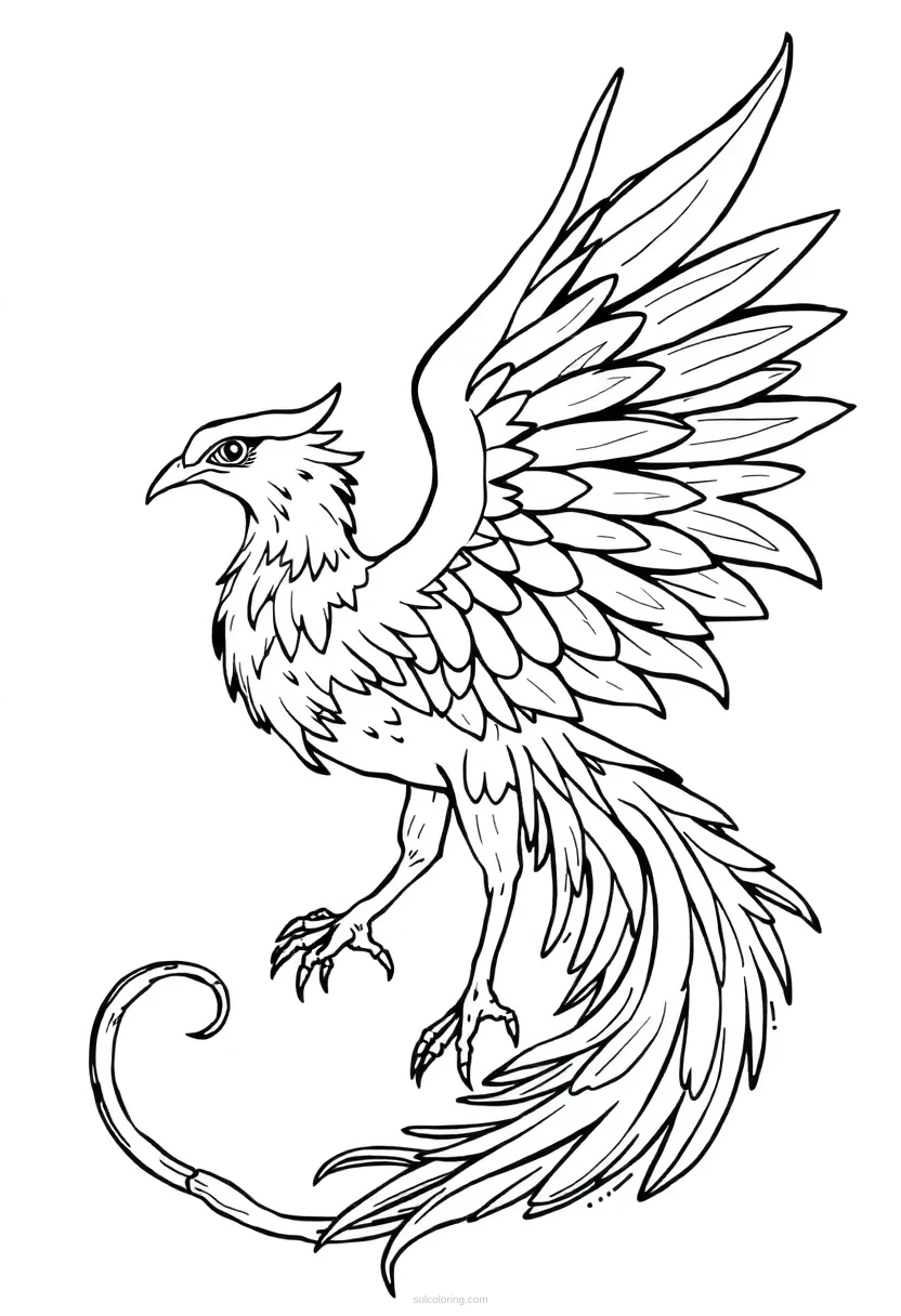 Phoenix coloring page for kids