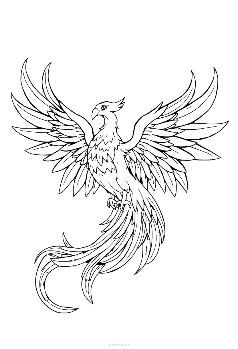 Phoenix coloring page for kids