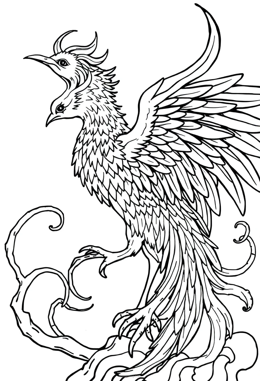 Phoenix coloring page for kids
