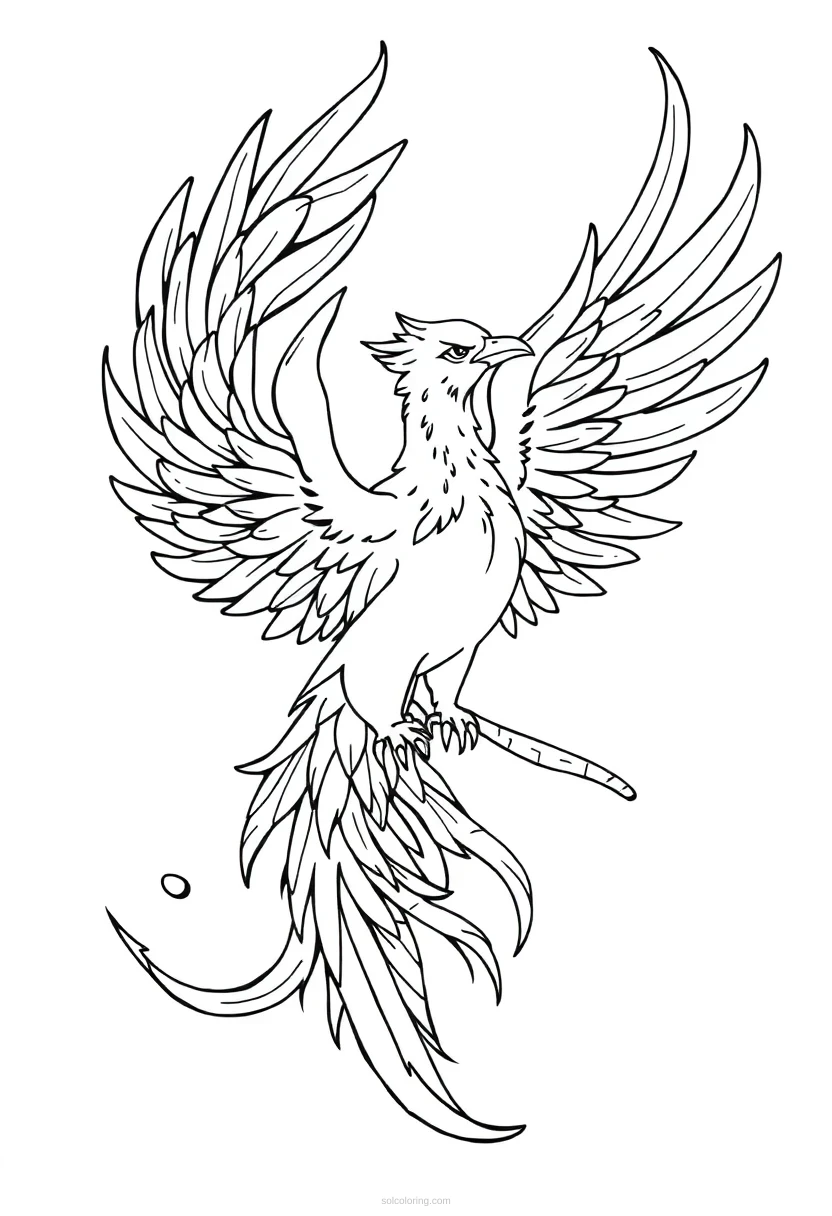 Phoenix Firebird coloring page for kids