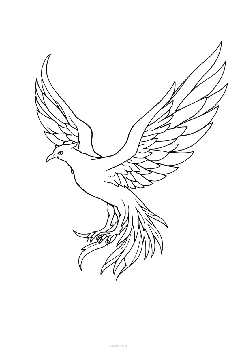 Phoenix Firebird coloring page for kids