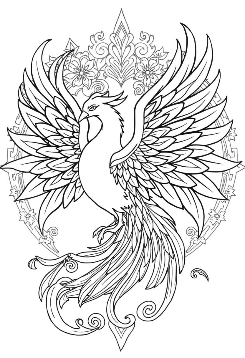 Phoenix Mandala Mandala coloring pages