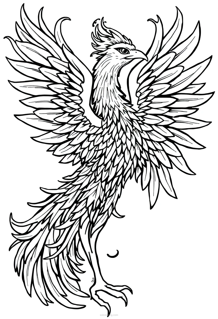 Phoenix coloring page for kids