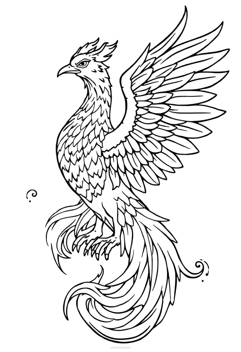 Phoenix coloring page for kids
