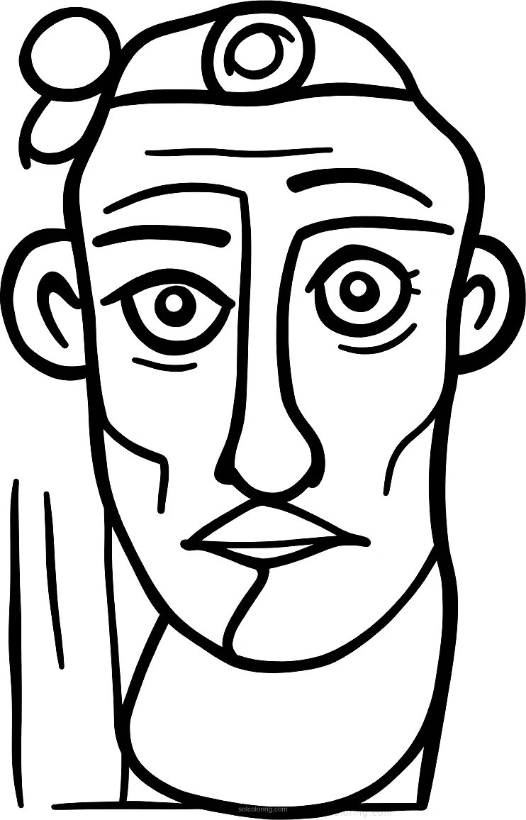 Picasso Cubist Portrait coloring page for kids