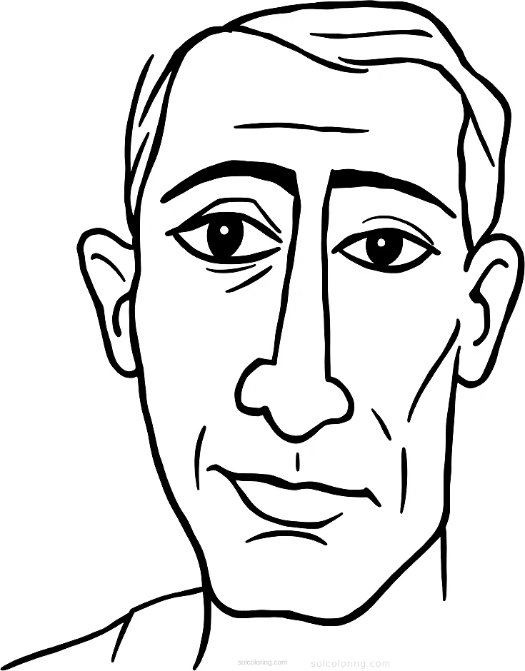 Picasso Cubist Portrait coloring page for kids