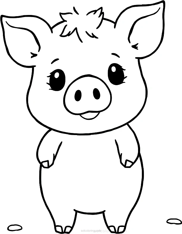 Pig in Mud coloring page for kids