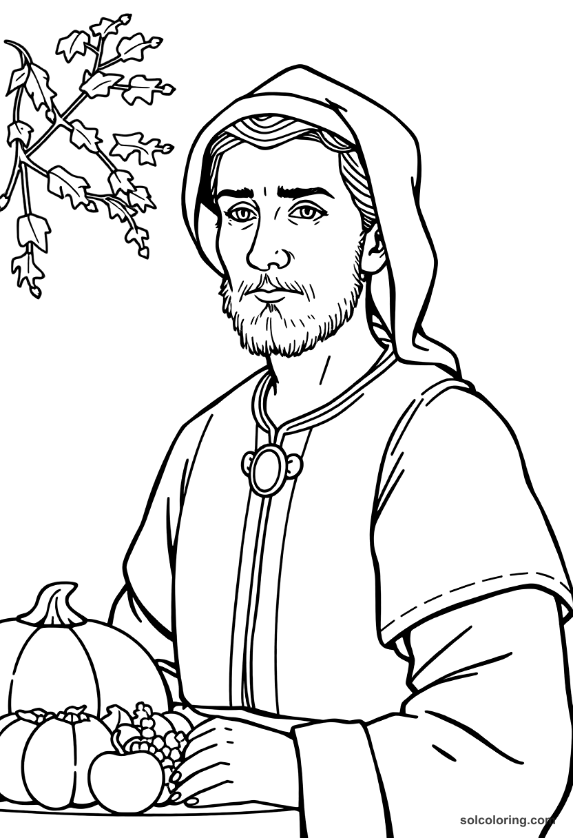 Pilgrim S First Thanksgiving Feast coloring pages