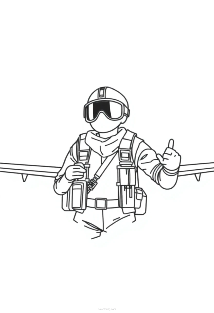 Pilot coloring page for kids