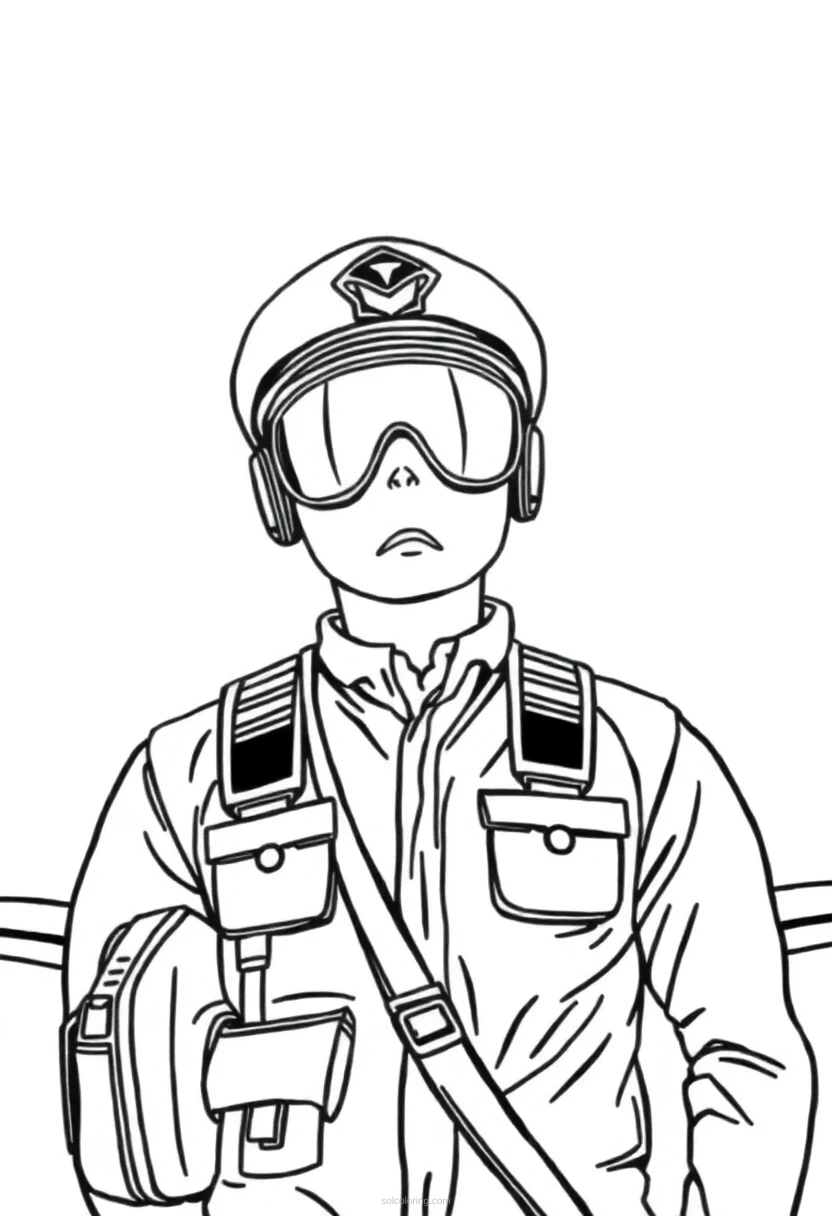 Pilot coloring page for kids
