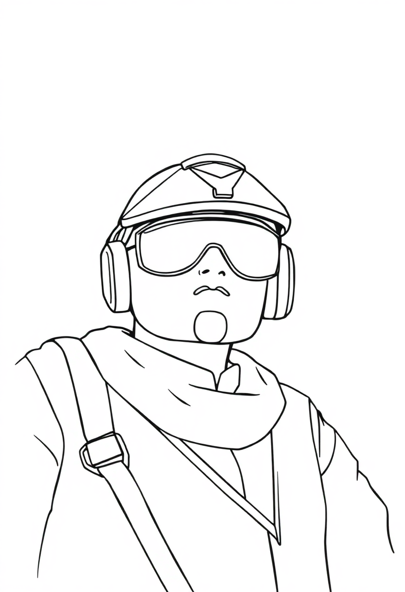 Pilot coloring page, free printable