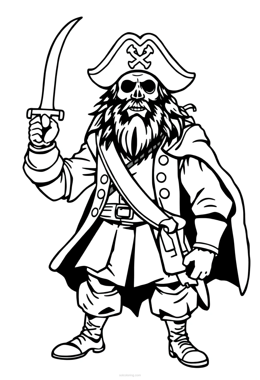 Pirate Captain coloring page for kids
