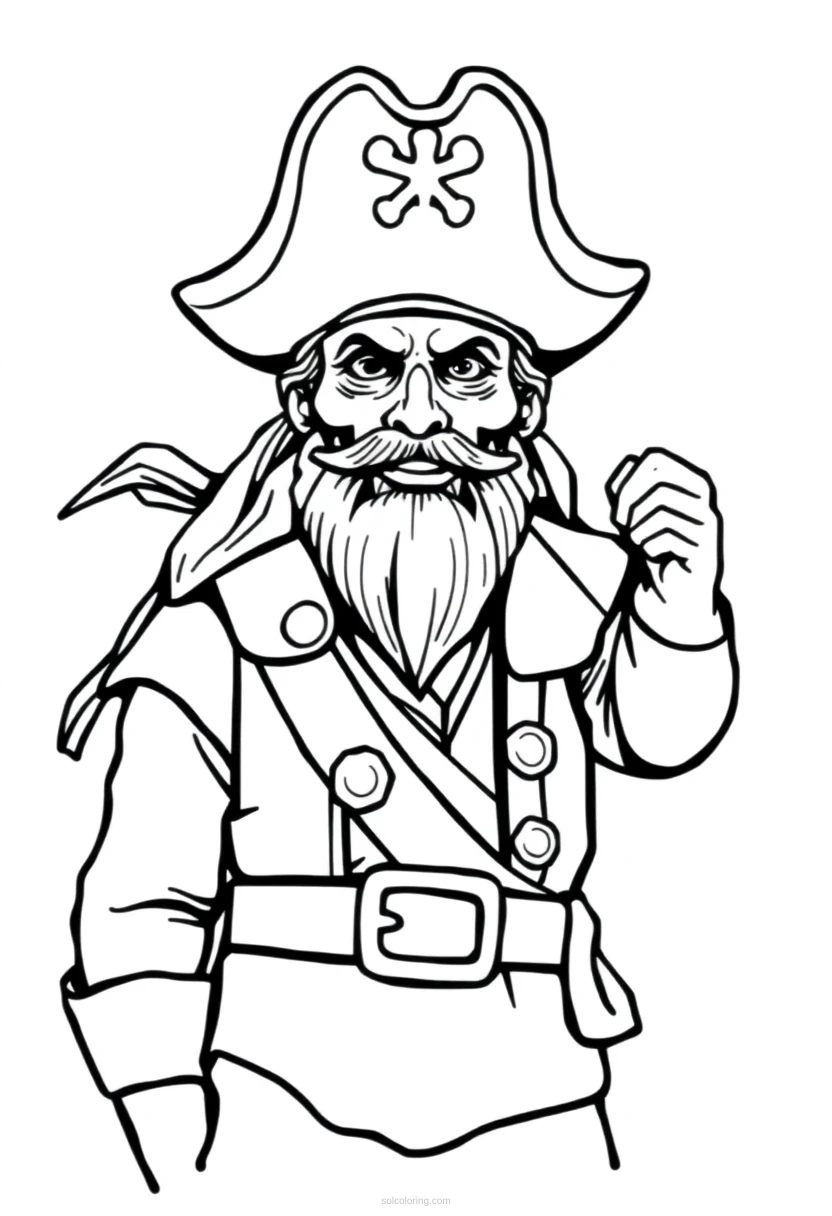 Pirate Captain coloring page for kids