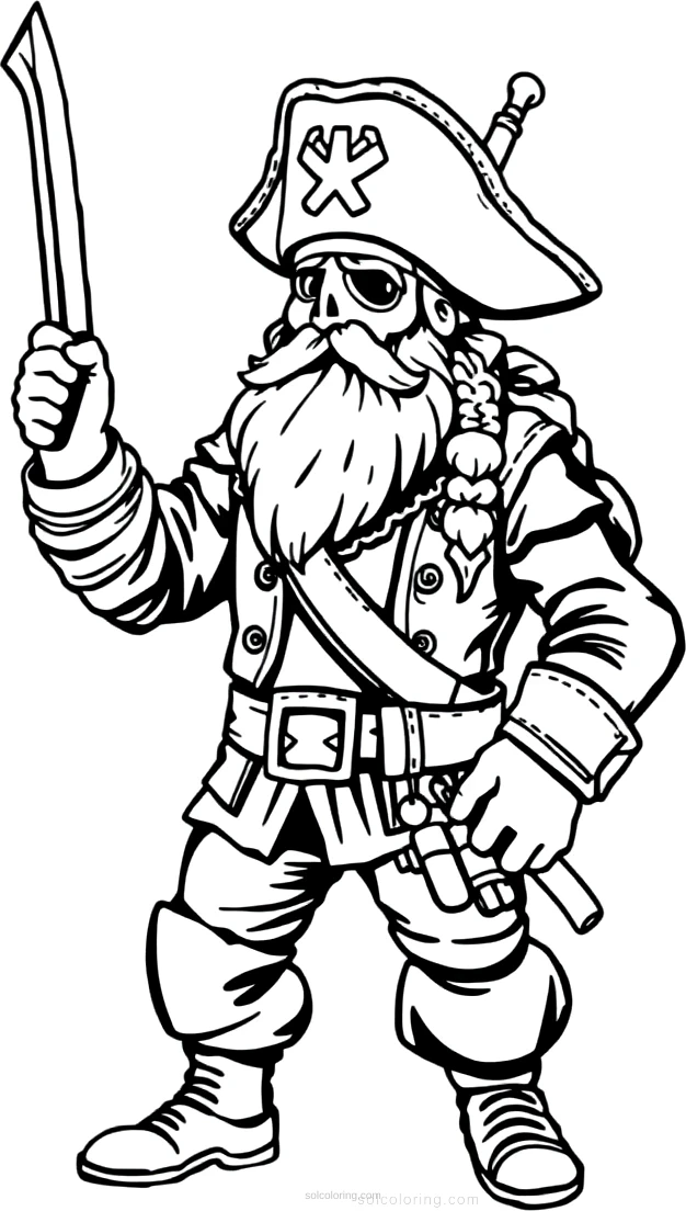 Pirate Captain coloring page for kids