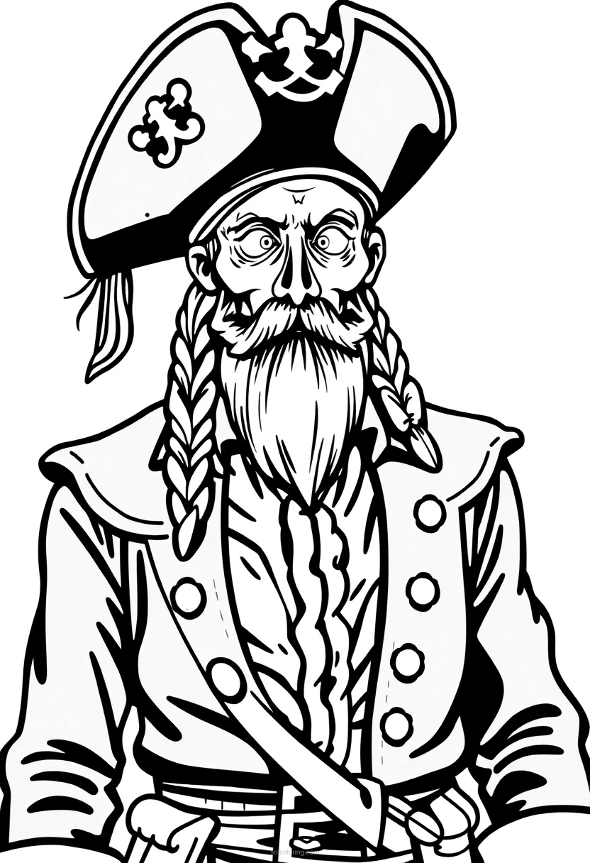 Pirate Captain coloring page for kids