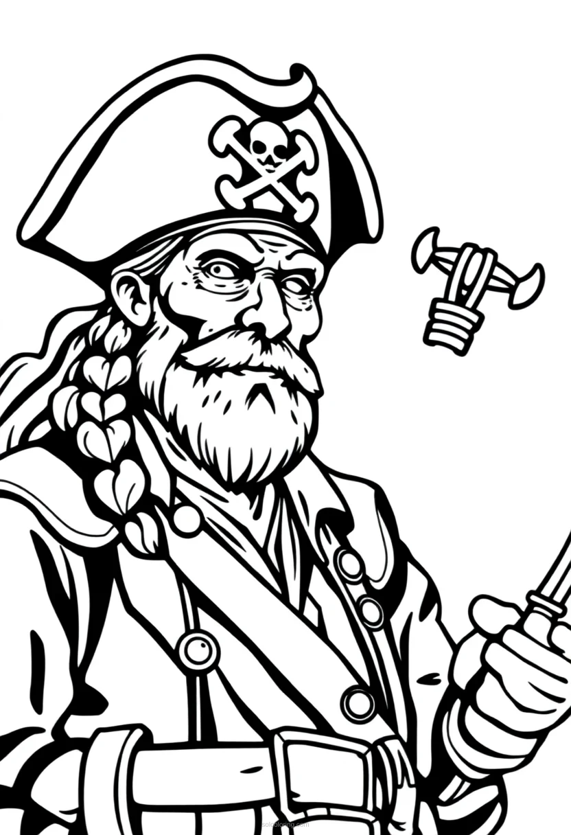 Pirate Captain coloring page for kids